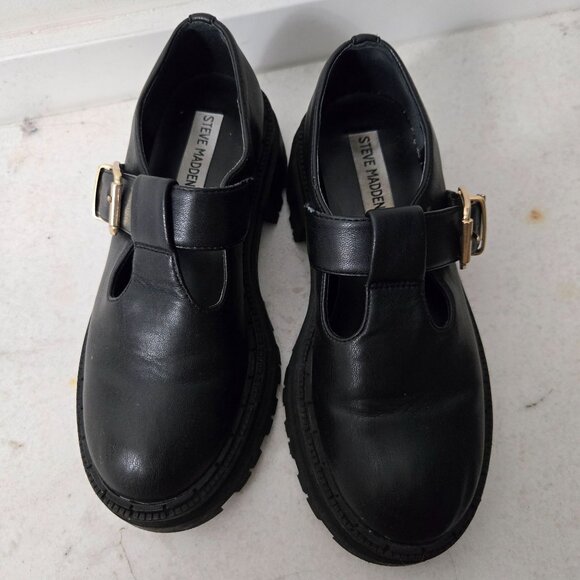 Steve Madden Size 6 Kamlee Lug Sole Mary Jane Black Shoes Platform Chunky Y2K - Picture 7 of 12